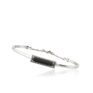 Blue Sand Stone Bar Bangle Bracelet
