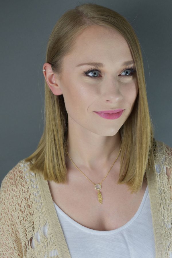 White Sand Stone Tassel Necklace - Image 2