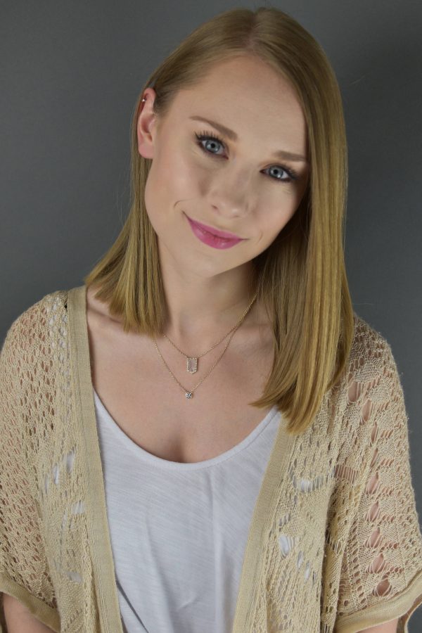 White Sand Stone Bezel Drop Necklace - Image 2