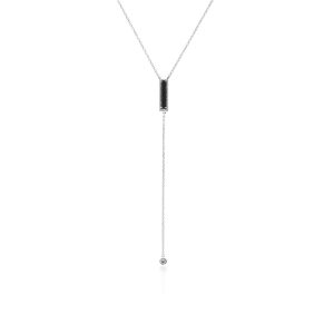 Blue Sand Stone Drop Bar Necklace
