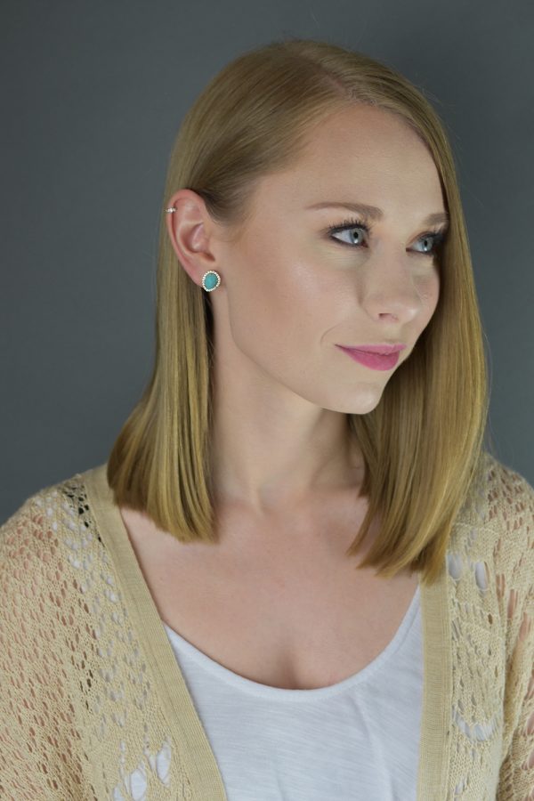Sand Stone Stud Earrings - Image 2