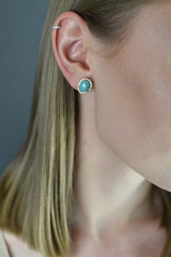 Sand Stone Stud Earrings - Image 3