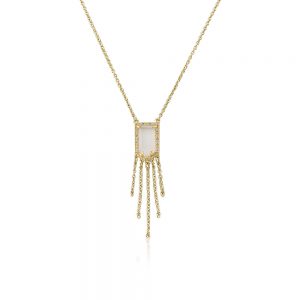 White Sand Stone Tassel Necklace