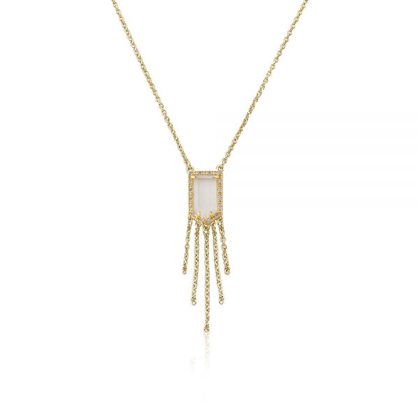 White Sand Stone Tassel Necklace